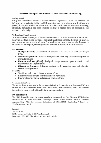 Motorized back pack machine-EOI